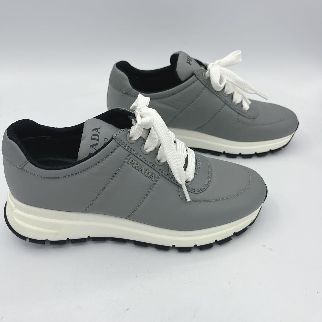 極美品　PRADA グレー　ナイロン スニーカー　36