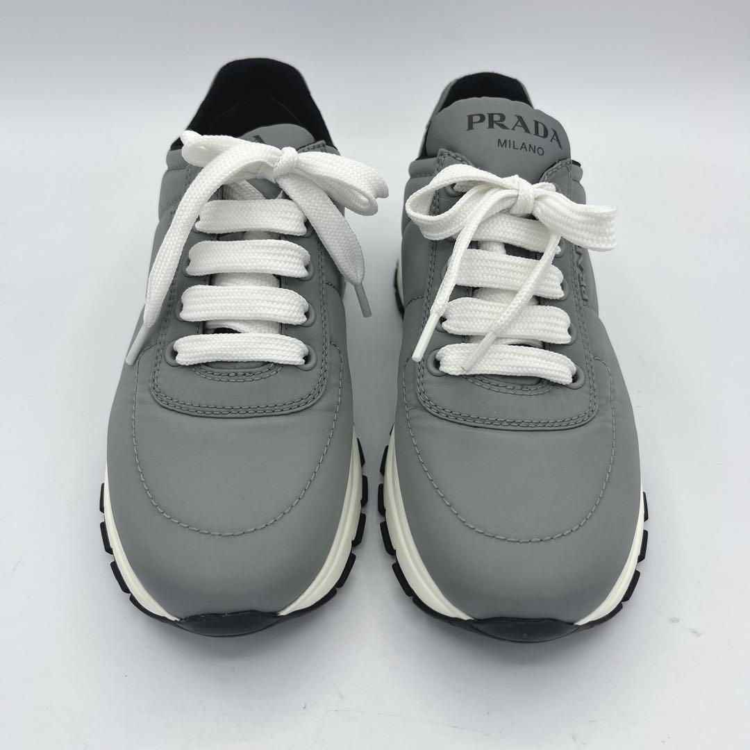 極美品　PRADA グレー　ナイロン スニーカー　36