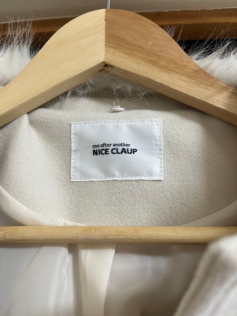 ナイスクラップ NICE CLAUP 襟袖フェイクファーロングコート アウター