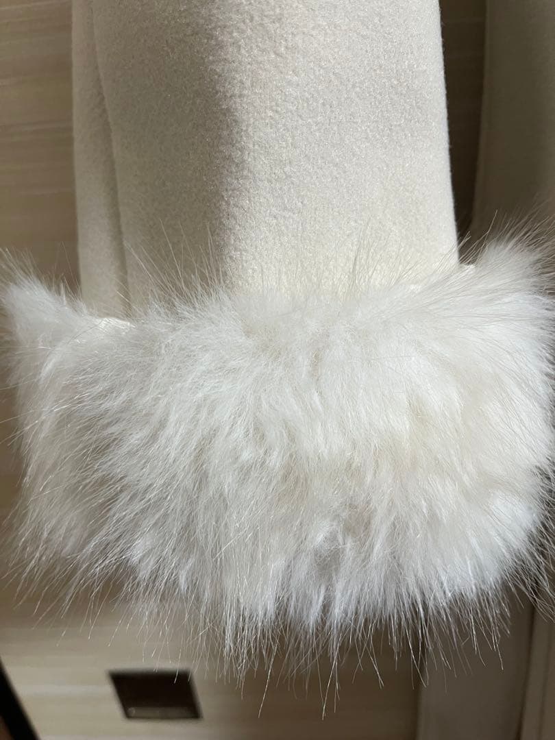 ナイスクラップ NICE CLAUP 襟袖フェイクファーロングコート アウター