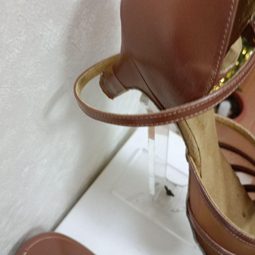 ブラウン ストラップ社交ダンス女性用　　24.5cm