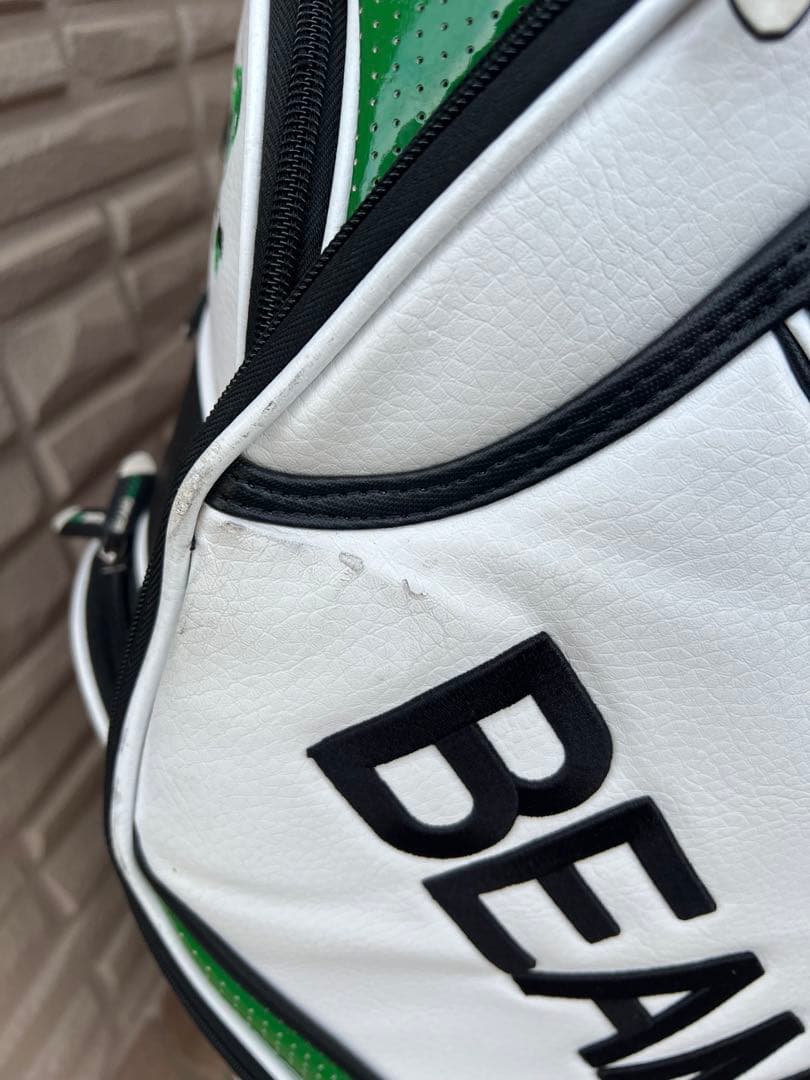 BEAMS GOLF キャディバッグ ホワイト/グリーン