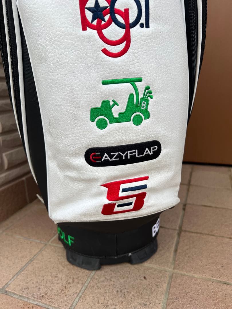 BEAMS GOLF キャディバッグ ホワイト/グリーン