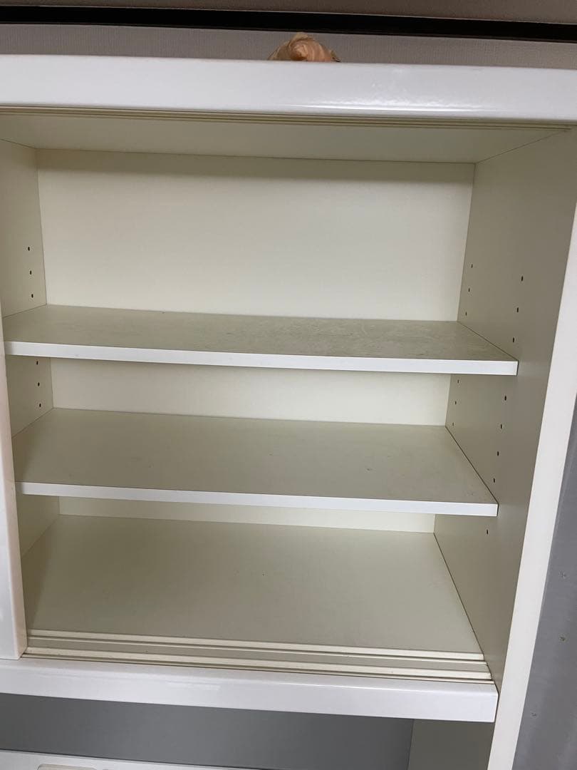 【直接受渡希望】ニトリ　ホワイト 食器棚 引き出し式 ガラス扉付き