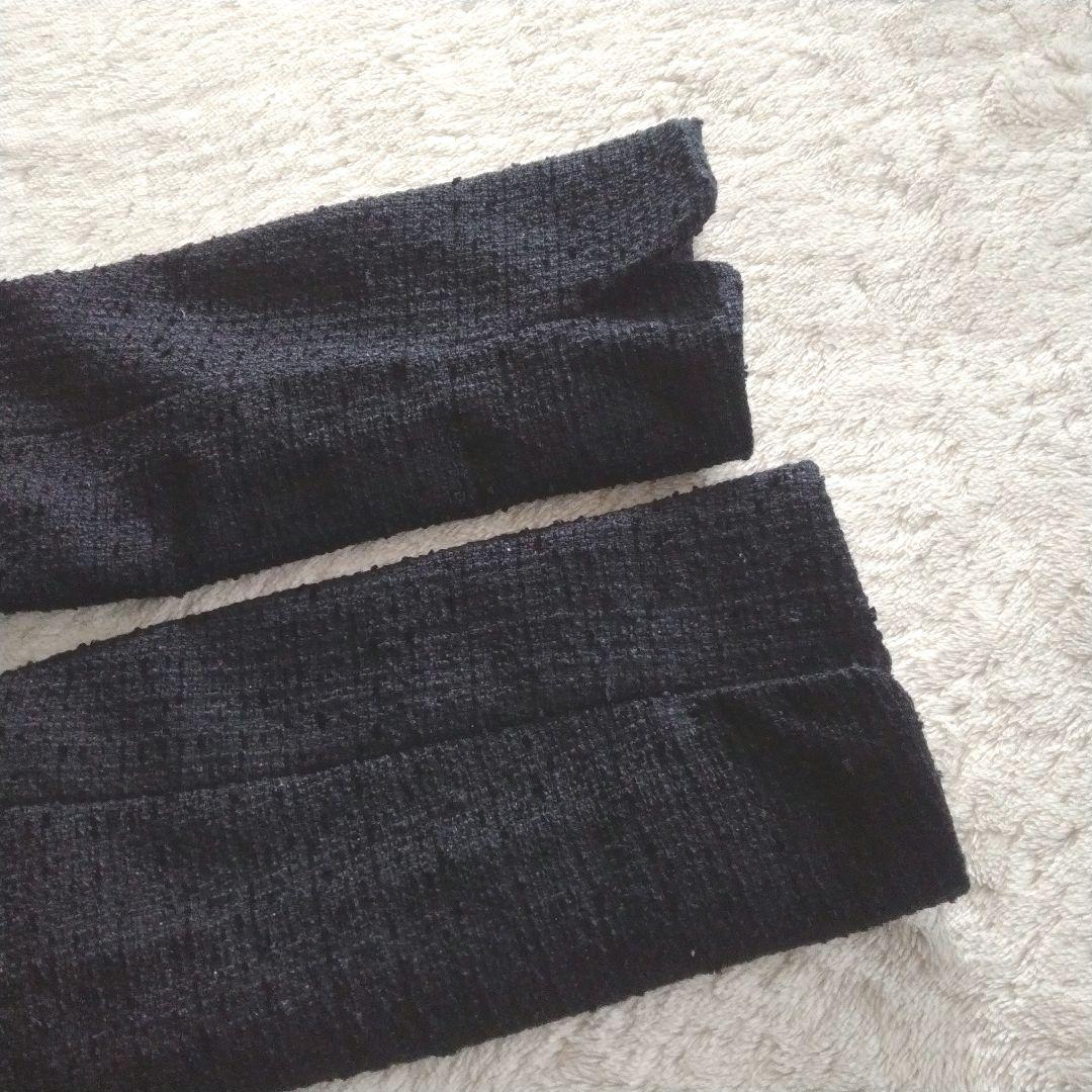 【エニィスィス】未使用 サイズ3 ツイード ノーカラー ミドル ジャケット 金釦