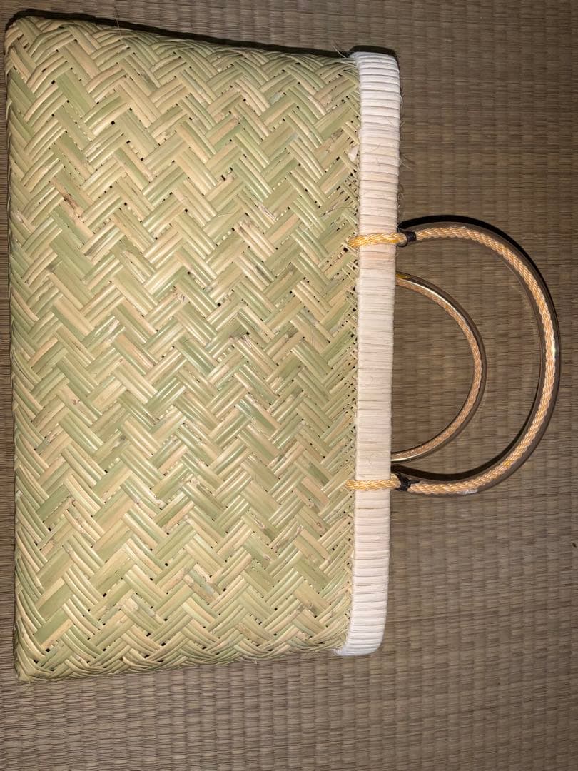 鳥越竹細工 市場かご 手持ちの所がビニール　特大サイズ　●貴重●