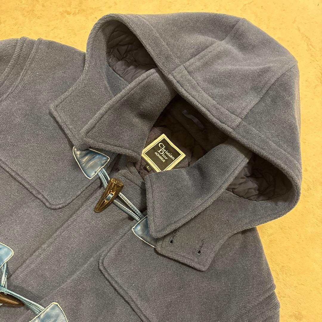 Christian Dior ダッフルコート　ブルー　キルティング　2way L