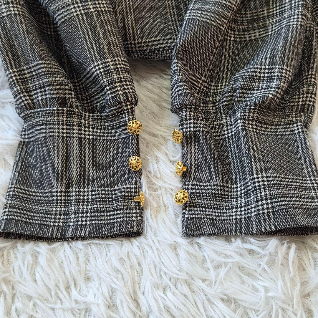 CINEMATIQ　ヴィンテージリリーロングワンピース　Ｌ　ストレッチ　金ボタン