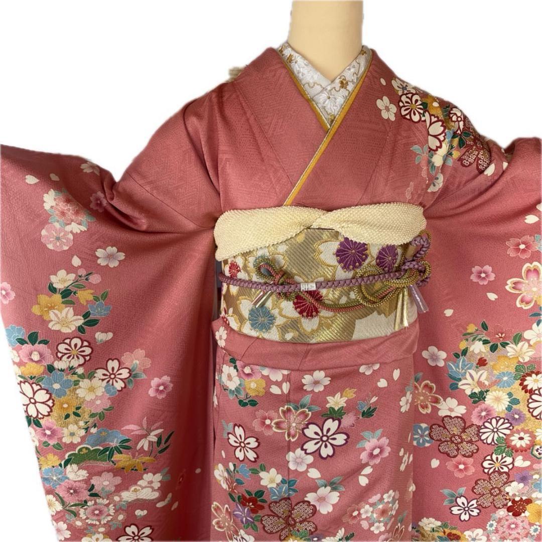 愛されピンク 華やか花模様♡振袖フルセット　成人式前撮りに
