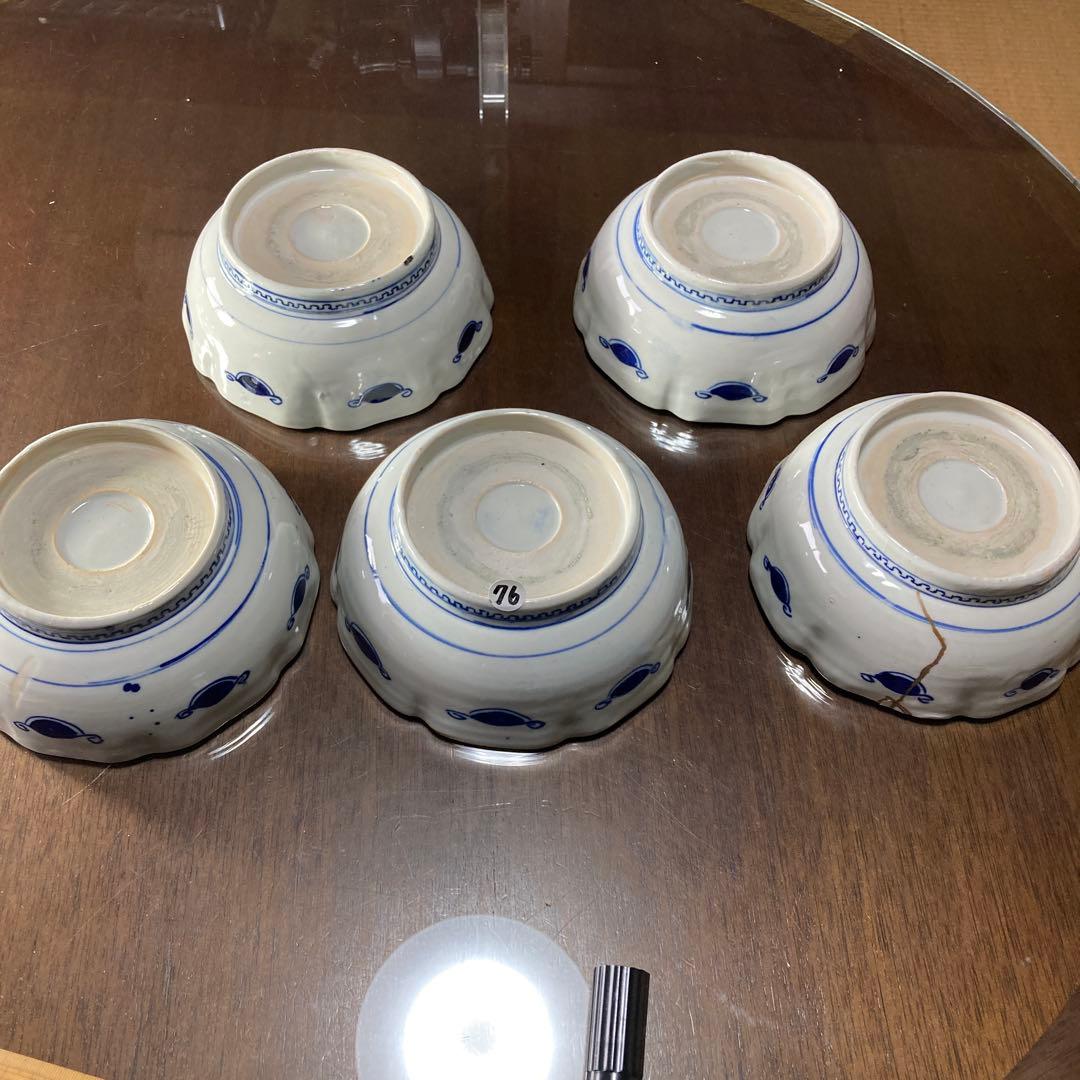 NO.76 骨董　皿165mm 5組