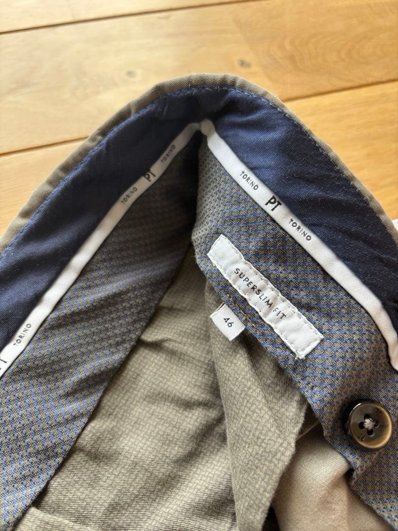 美中古 PTTORINO タックイン チノパンツ 46 グレージュ PT01