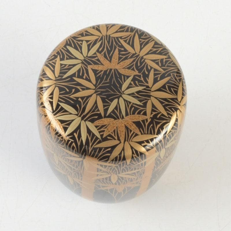 ときの　茶道具　山内幸男　号漆峰　竹林蒔絵　細棗　共布共箱　V　9778