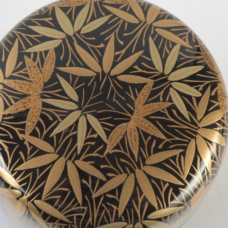 ときの　茶道具　山内幸男　号漆峰　竹林蒔絵　細棗　共布共箱　V　9778