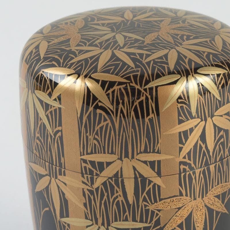 ときの　茶道具　山内幸男　号漆峰　竹林蒔絵　細棗　共布共箱　V　9778