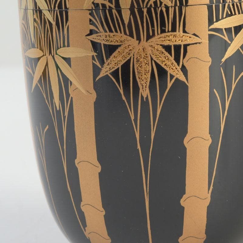 ときの　茶道具　山内幸男　号漆峰　竹林蒔絵　細棗　共布共箱　V　9778