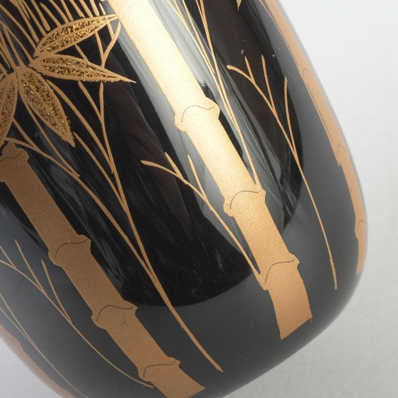 ときの　茶道具　山内幸男　号漆峰　竹林蒔絵　細棗　共布共箱　V　9778