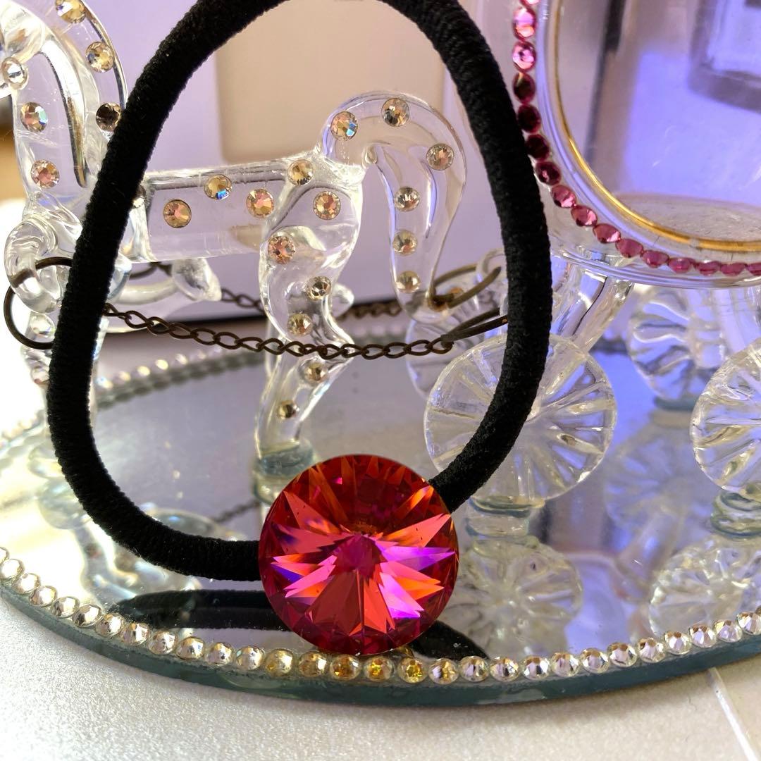 みなくるさま❤️一粒ヘアゴム　スワロフスキー