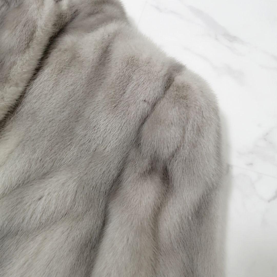 サファイヤミンク　毛皮 コート　毛並み良好　リアルファー　8　高級　MINK