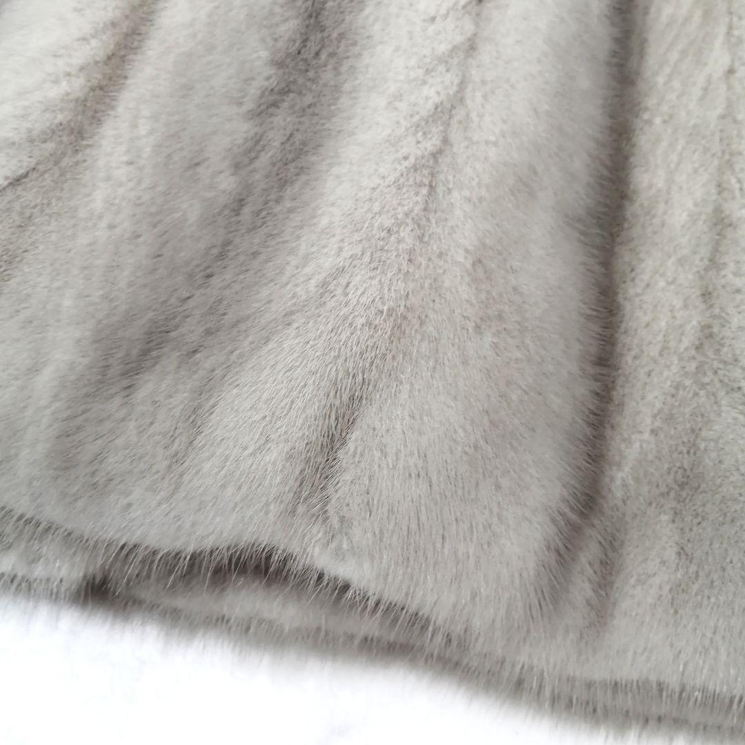 サファイヤミンク　毛皮 コート　毛並み良好　リアルファー　8　高級　MINK