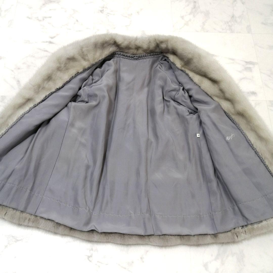 サファイヤミンク　毛皮 コート　毛並み良好　リアルファー　8　高級　MINK