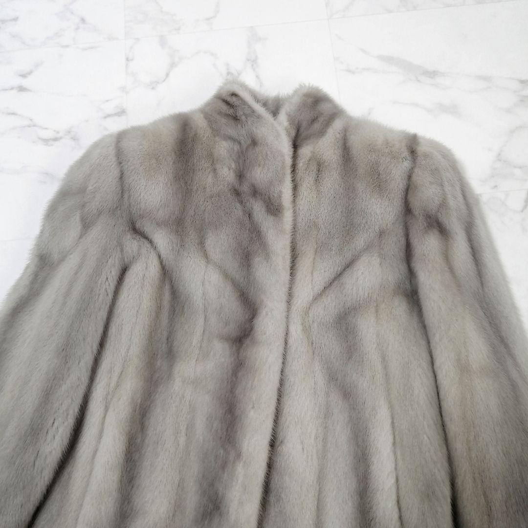 サファイヤミンク　毛皮 コート　毛並み良好　リアルファー　8　高級　MINK