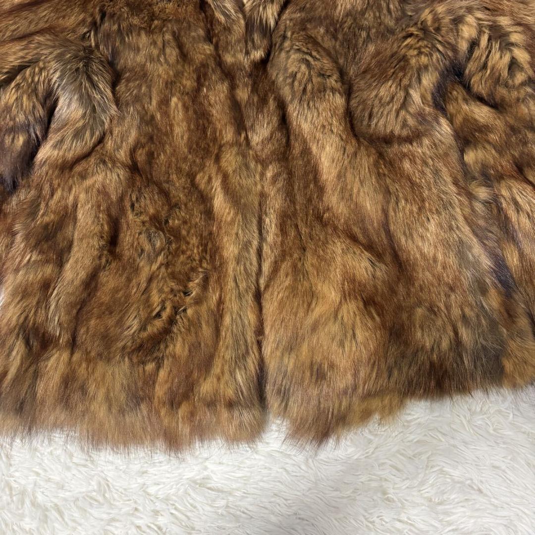 ブルーフォックス 染め 本毛皮 リアルファー ファーコート Fサイズ FOX