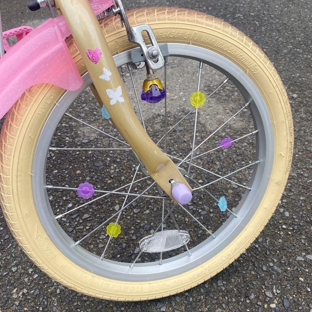 プリンセス　自転車16インチ補助輪付き