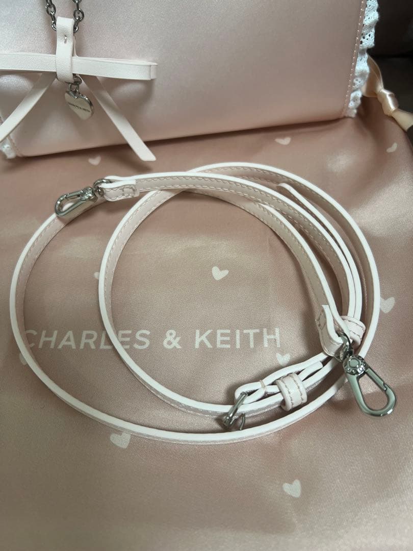 Raina レイナ レーストリム トートバッグ - ピンク