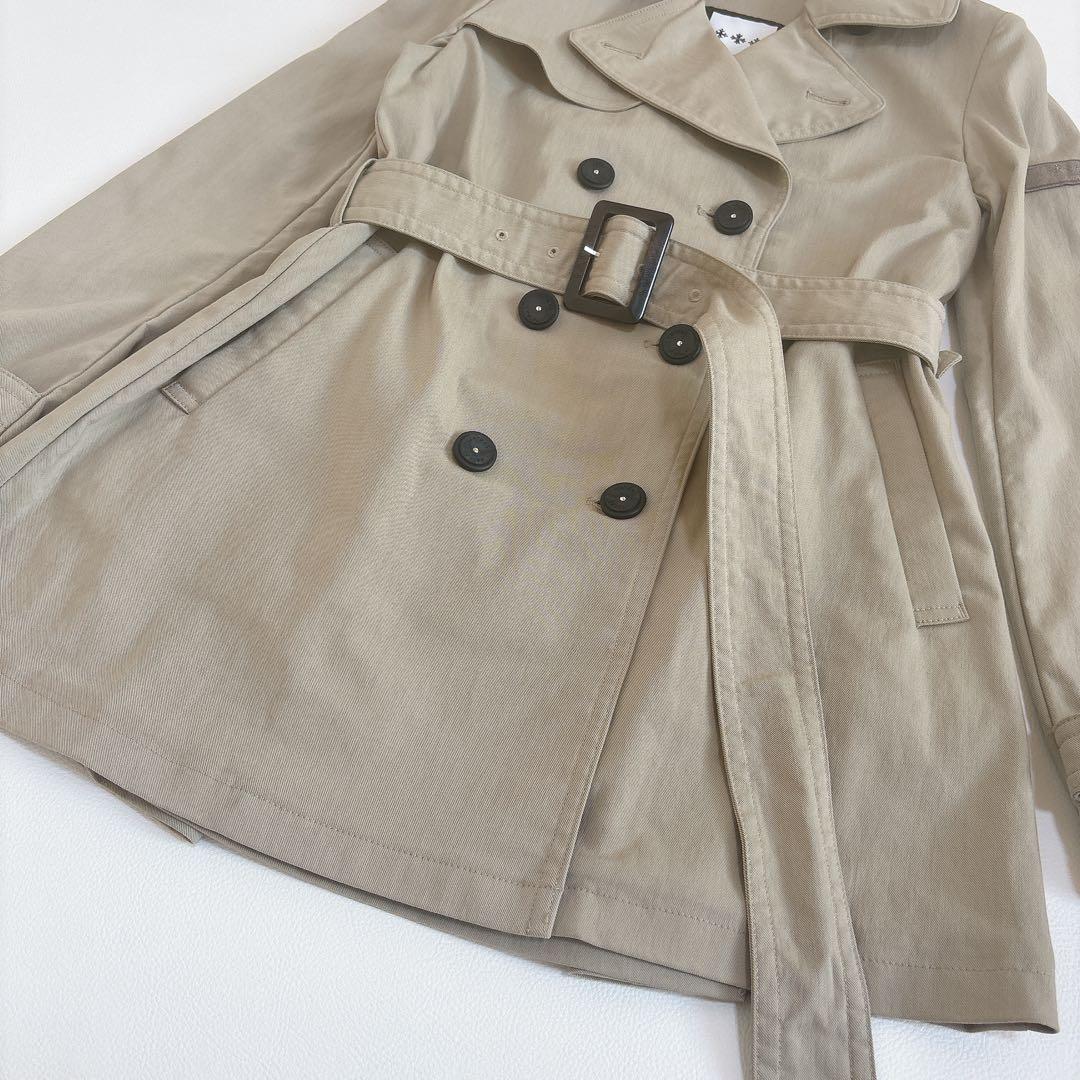 美品☆タトラス ダブルトレンチコート ベージュ ショート丈 ベルト付き sサイズ