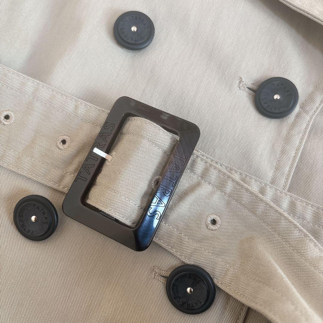 美品☆タトラス ダブルトレンチコート ベージュ ショート丈 ベルト付き sサイズ