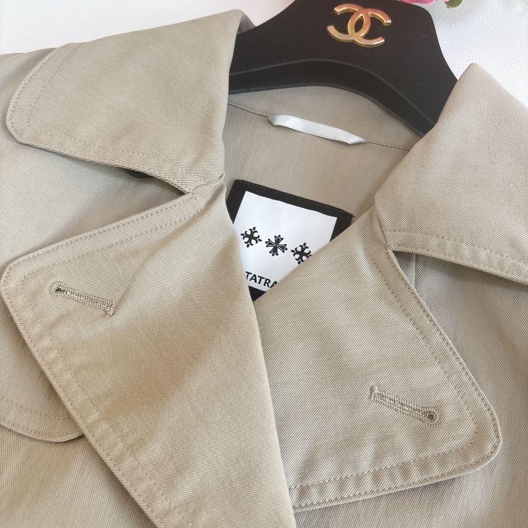 美品☆タトラス ダブルトレンチコート ベージュ ショート丈 ベルト付き sサイズ