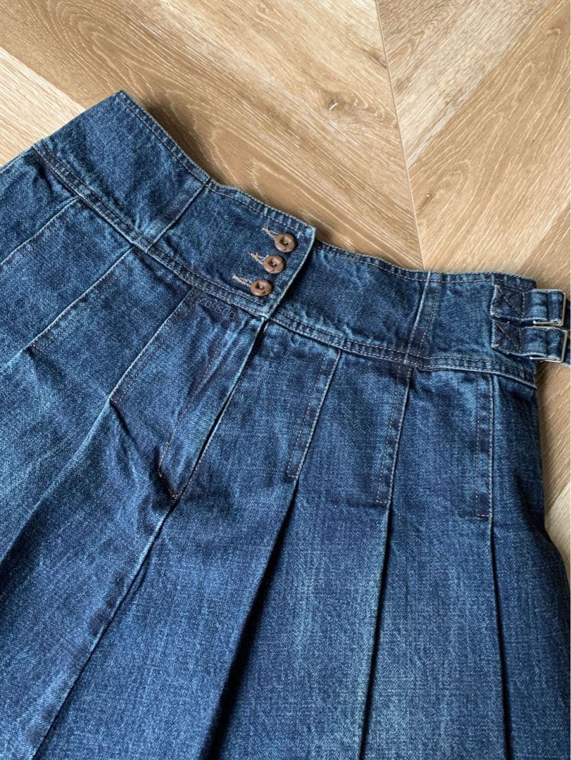 Coyseioダークデニム プリーツミニスカート