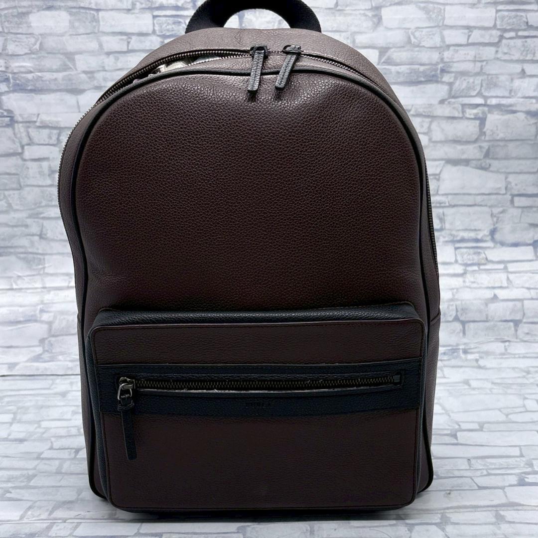 FURLA フルラ ブラウン レザー リュック バックパック A4収納可能