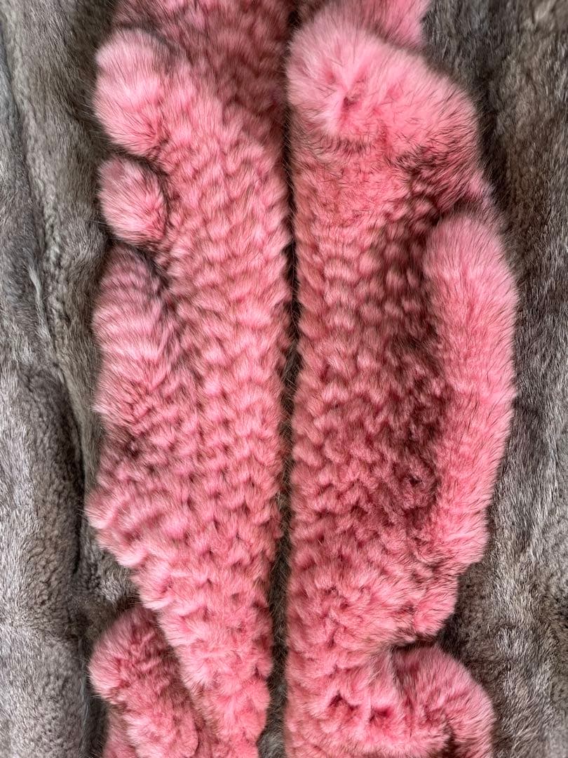 極美品 Mila Schon ラビット×ミンク ファージャケット ピンク袖口