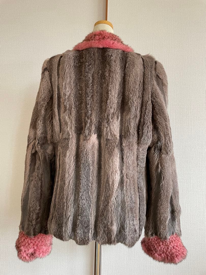 極美品 Mila Schon ラビット×ミンク ファージャケット ピンク袖口