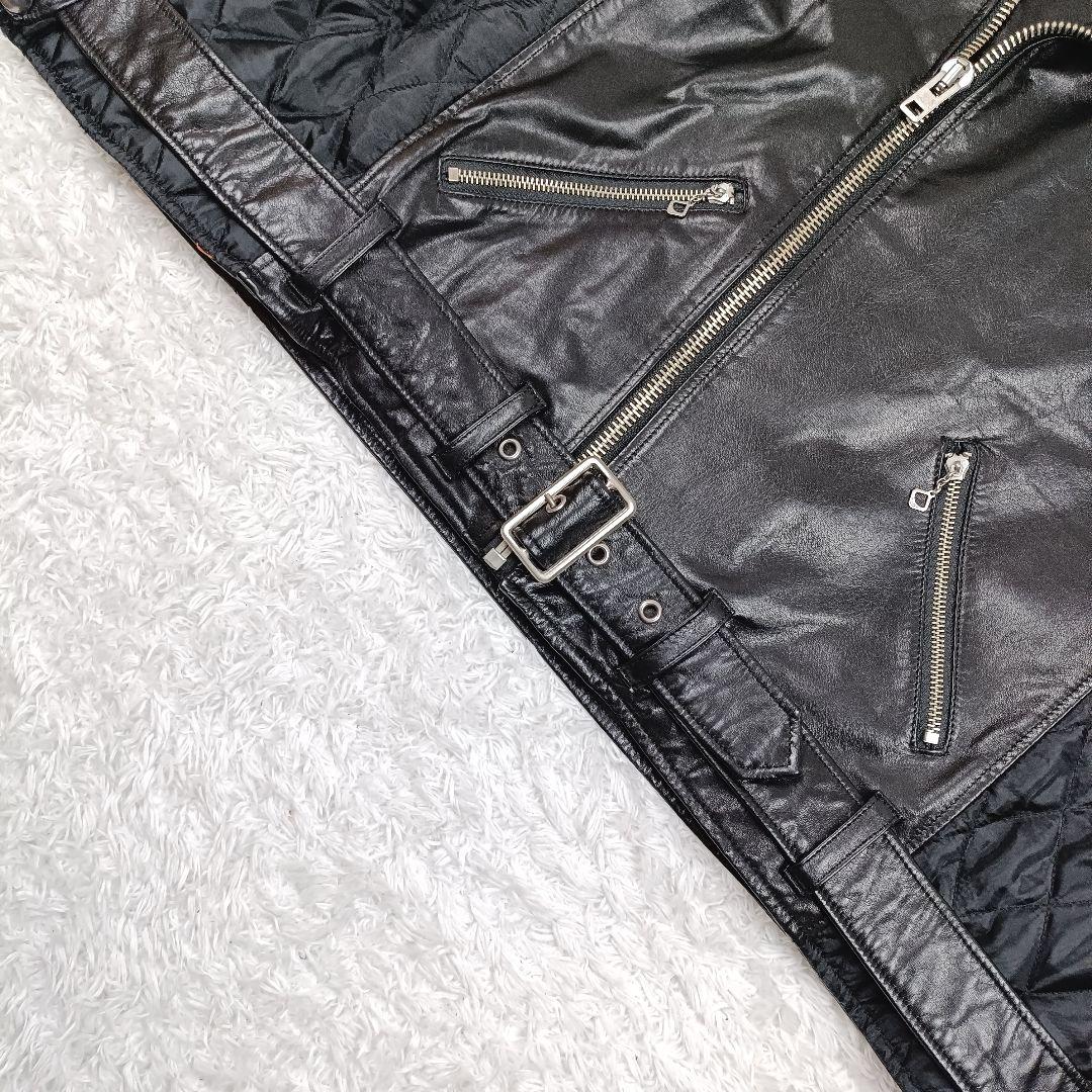 ✨️希少✨️FACETASM レザー 牛革 切替 ポンチョ キルティング L