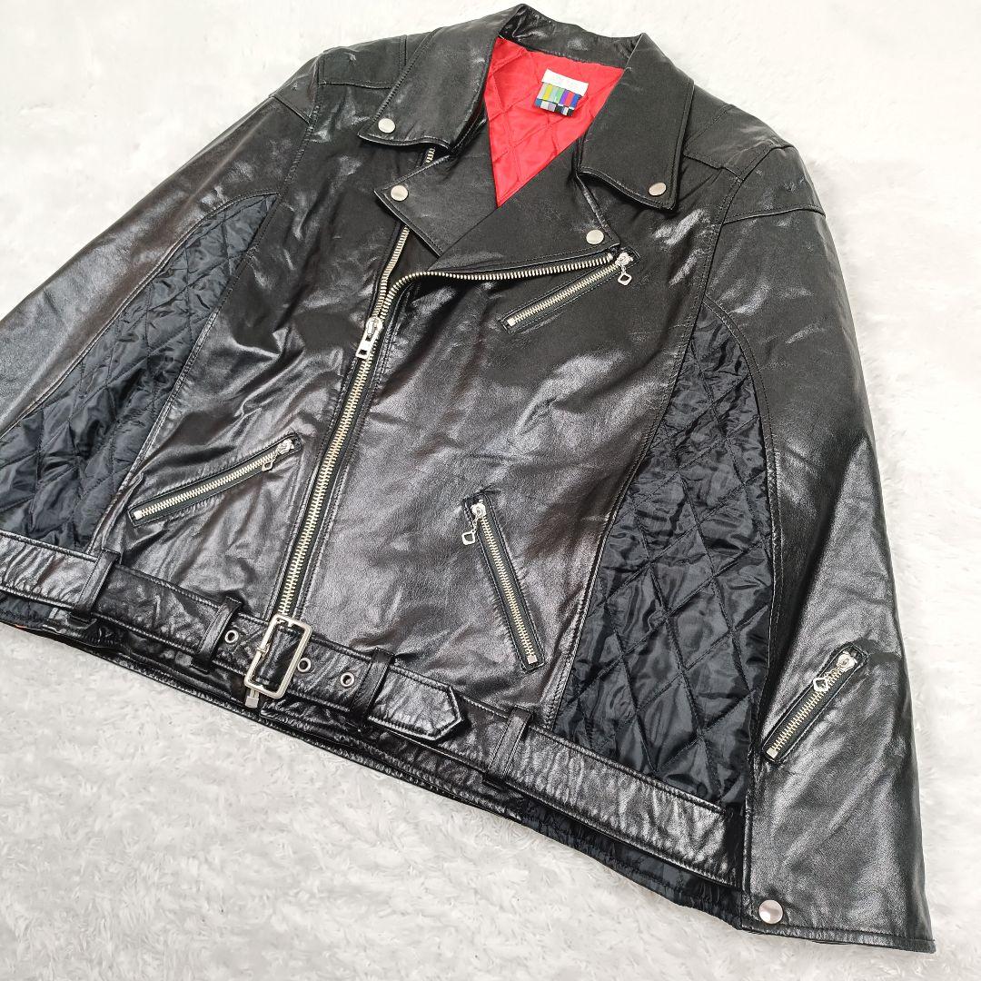 ✨️希少✨️FACETASM レザー 牛革 切替 ポンチョ キルティング L