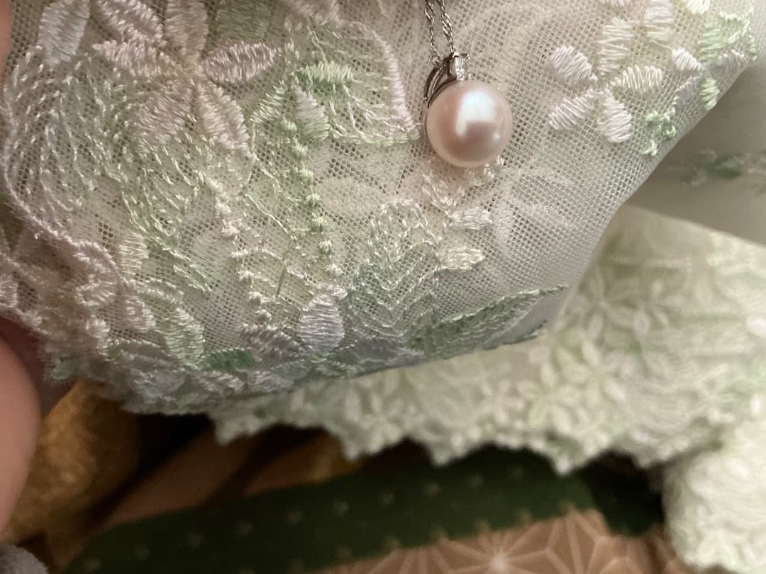 プラチナ850チェーン真珠ネックレス