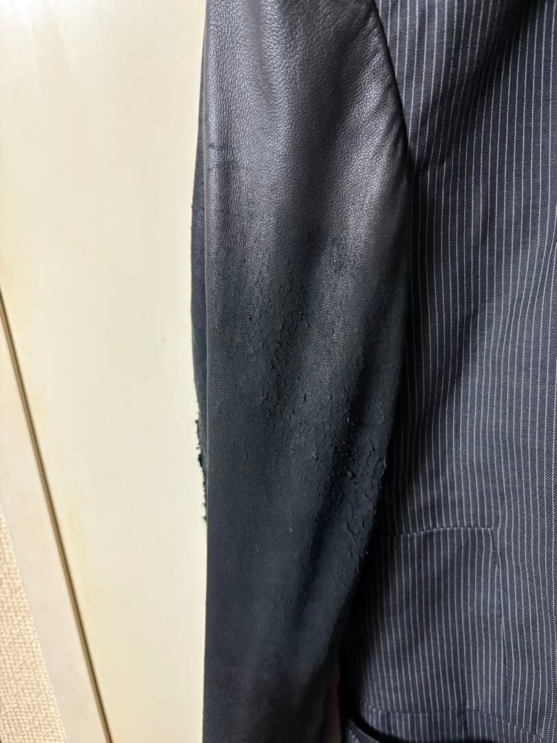 14thaddiction レザー切り替え　テーラードジャケット