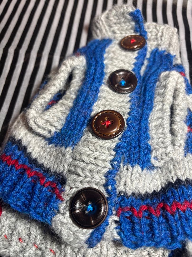 57◆ アーガイルデニムニット【OROKU】　パピリーヒルズ　ニット帽　マフラー