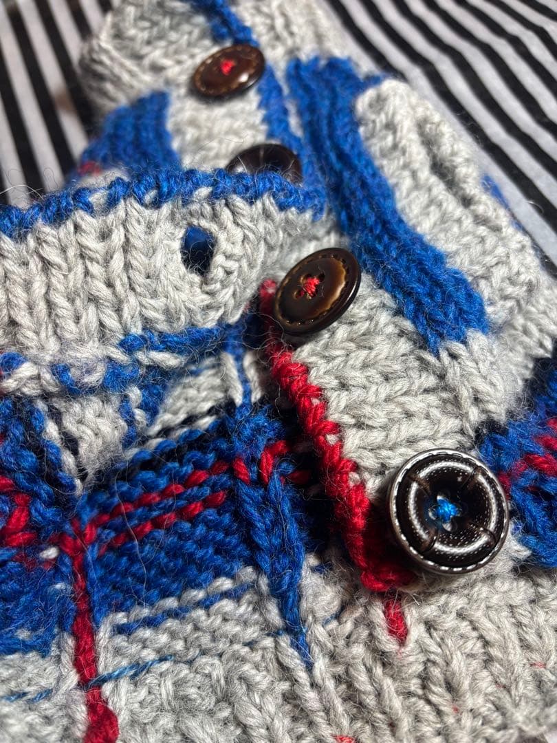 57◆ アーガイルデニムニット【OROKU】　パピリーヒルズ　ニット帽　マフラー