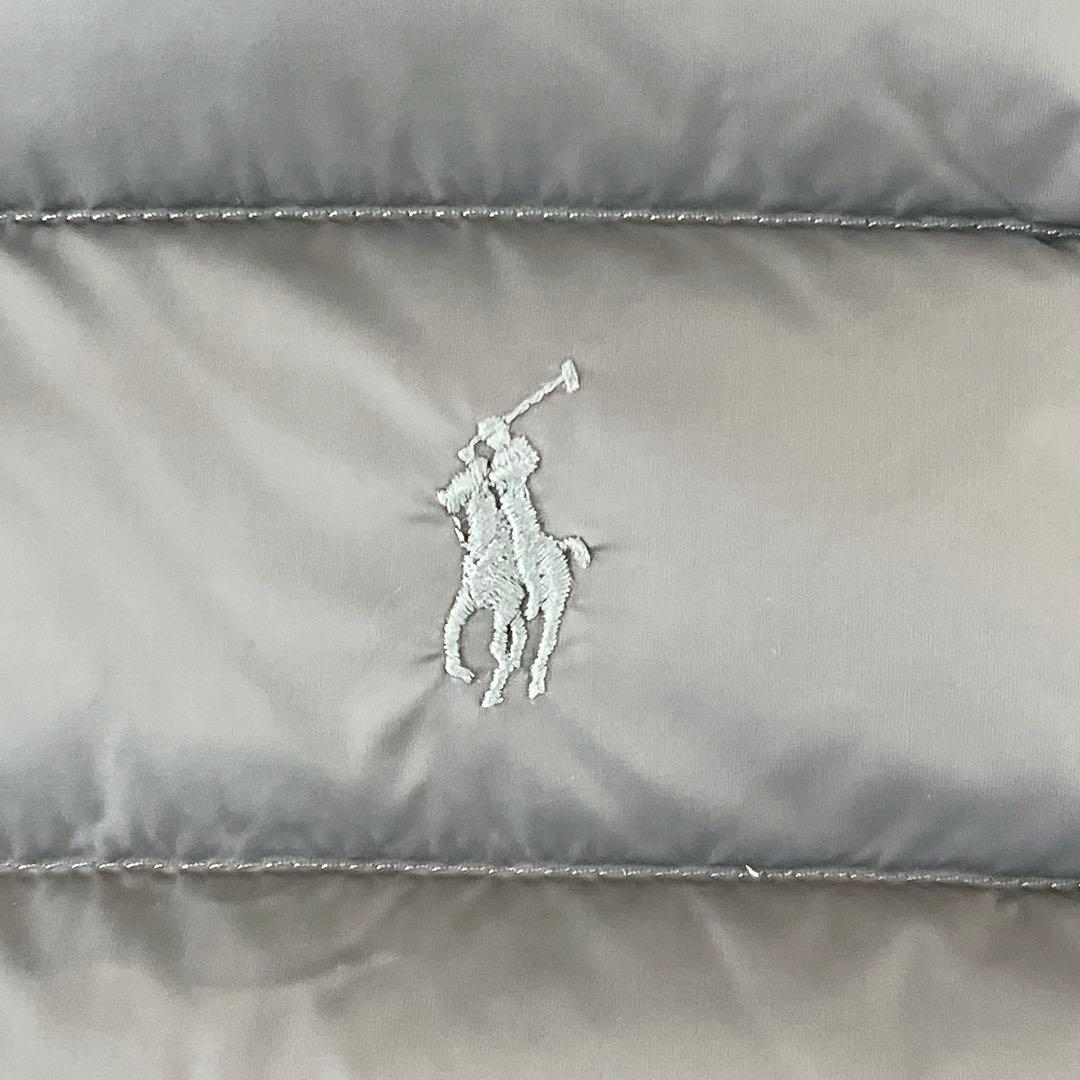 美品 POLO RALPH LAUREN ダウンベスト ロゴ刺繍 グレー S
