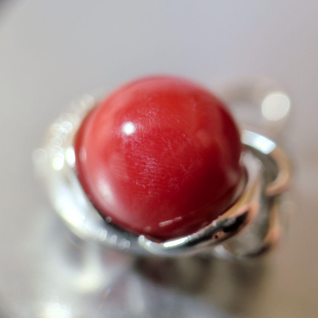 ペンダントトップ　Pt900　K14WG　珊瑚　ダイヤ計0.12　13.23g