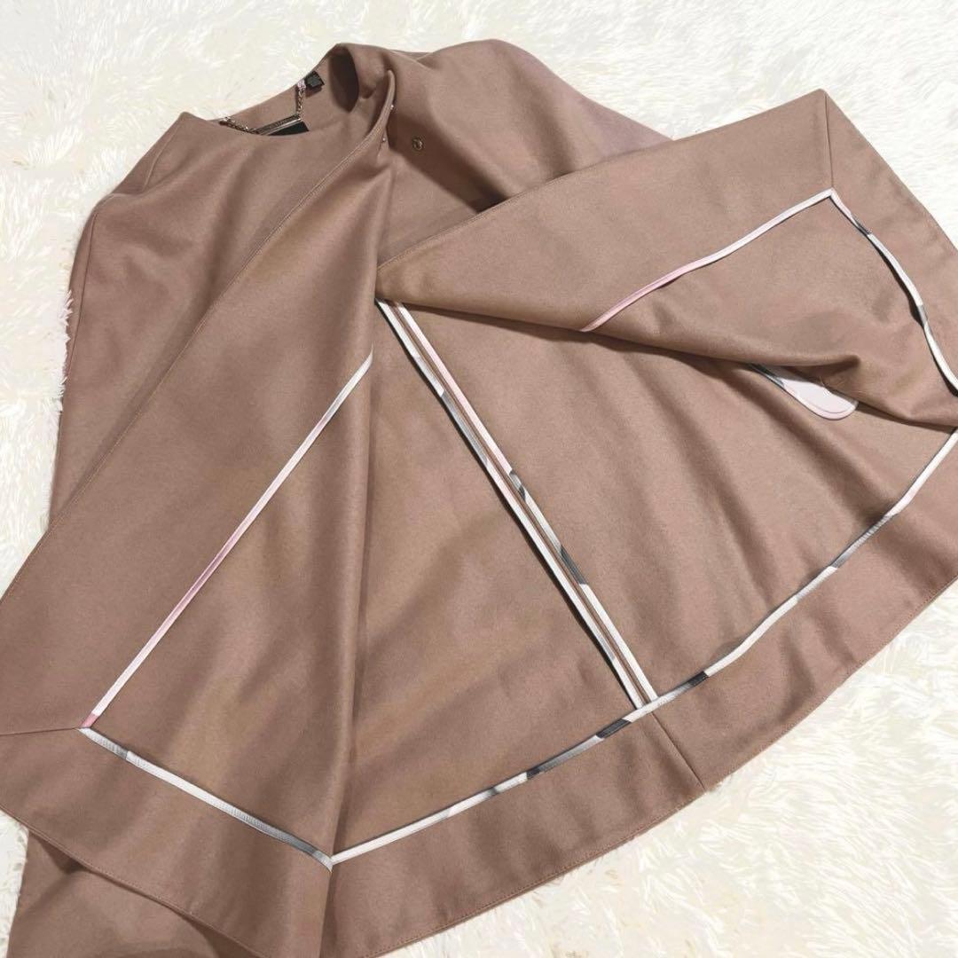 TED BAKER テッドベイカー ケープポンチョ ラップオーバー　ウール　茶色