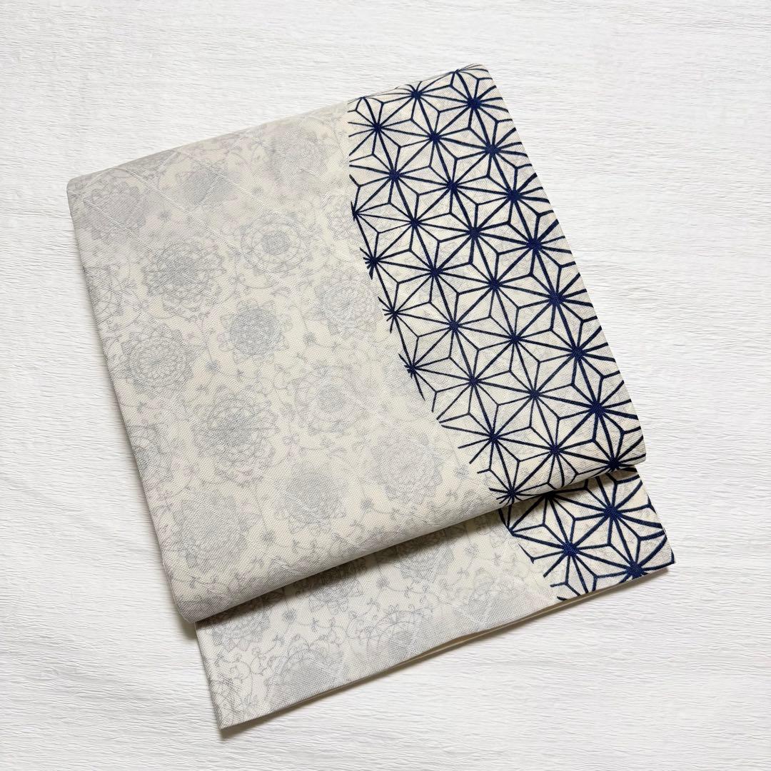 m127 想屋工房 京袋帯 華紋 麻の葉 全通 正絹