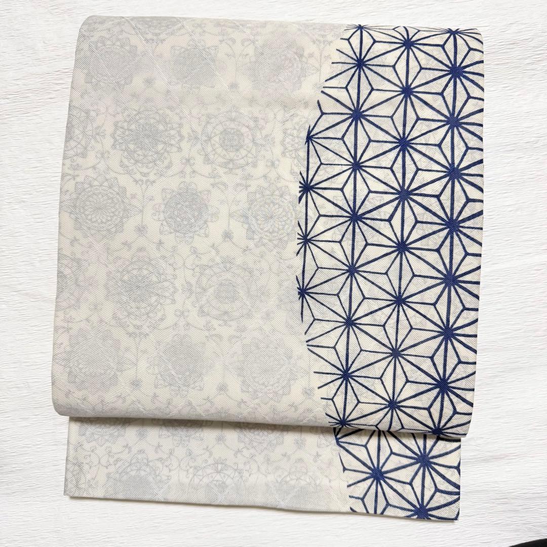 m127 想屋工房 京袋帯 華紋 麻の葉 全通 正絹