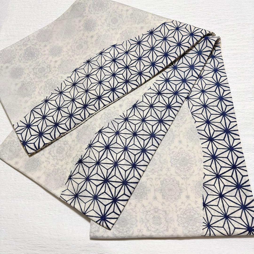 m127 想屋工房 京袋帯 華紋 麻の葉 全通 正絹