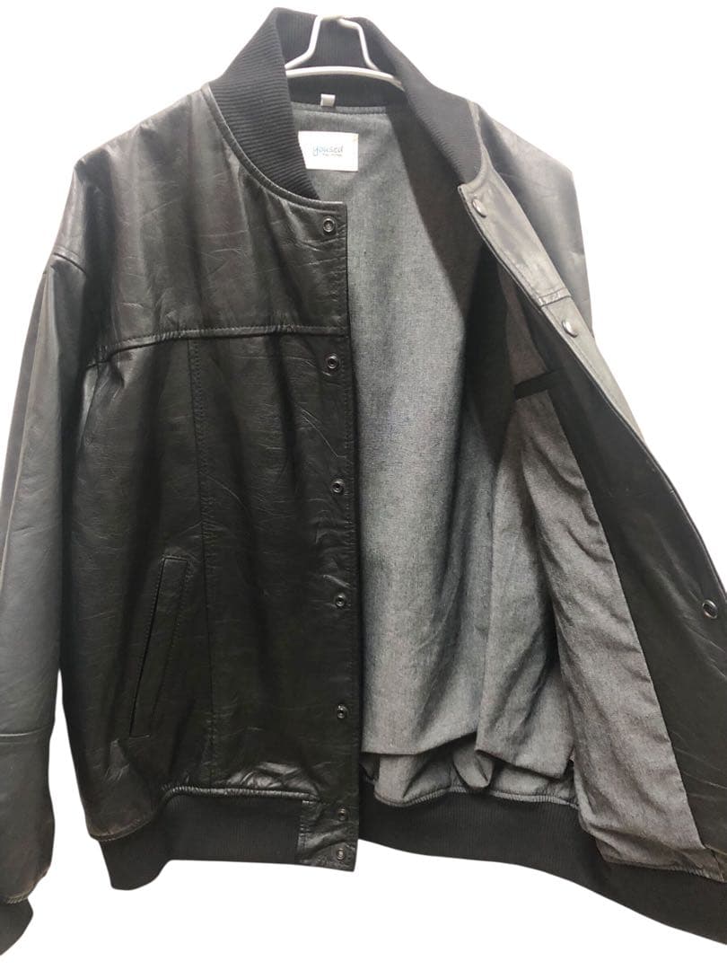 ジャケット・アウター YOUSED REMAKE LEATHER STADIUM JUMPER