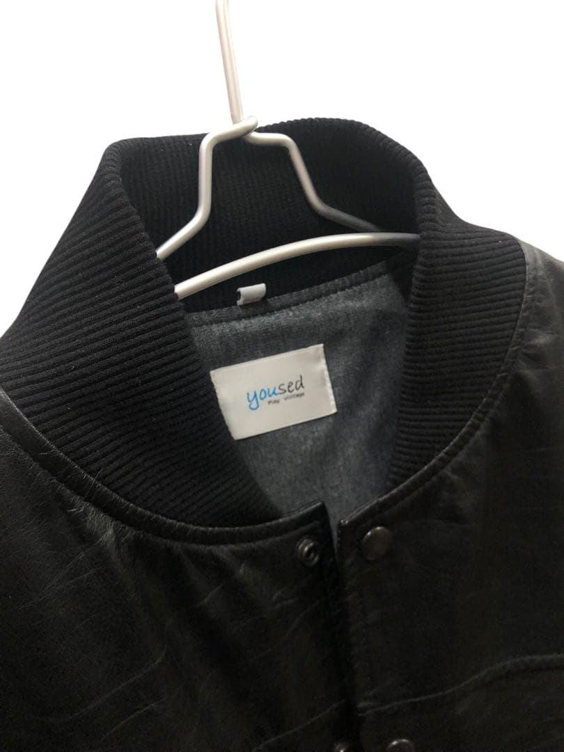 ジャケット・アウター YOUSED REMAKE LEATHER STADIUM JUMPER