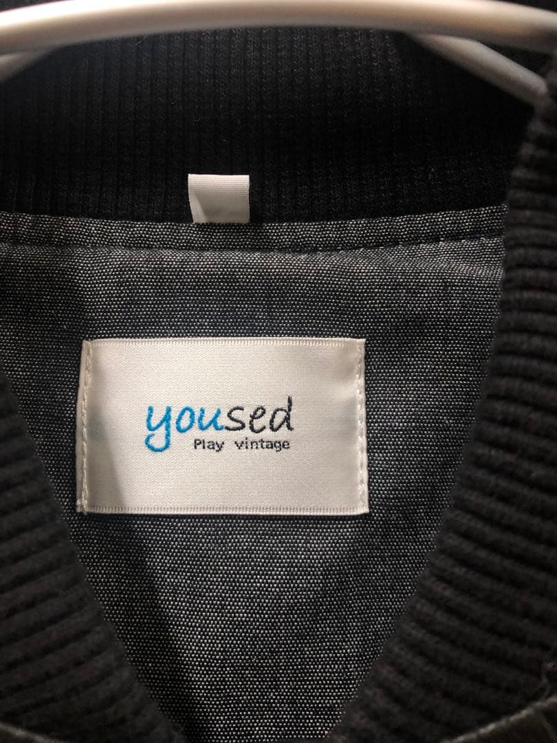 ジャケット・アウター YOUSED REMAKE LEATHER STADIUM JUMPER